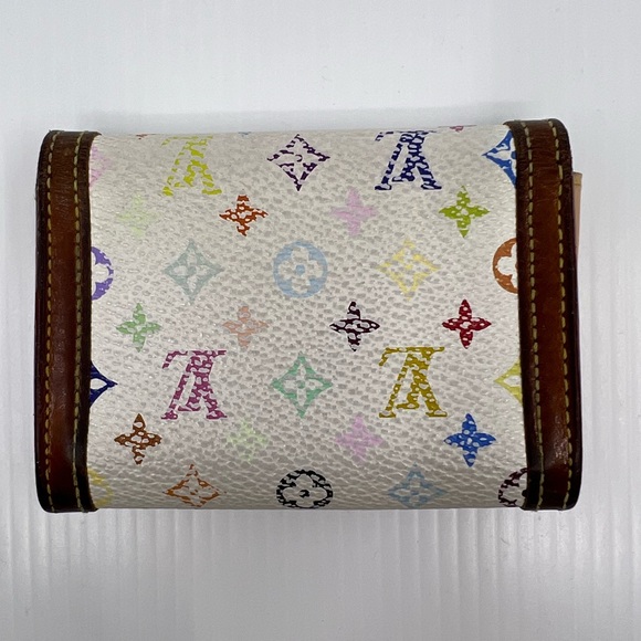 Louis Vuitton White Multicolore Porte Monnaie Plat Coin Purse - Picture 2 of 11